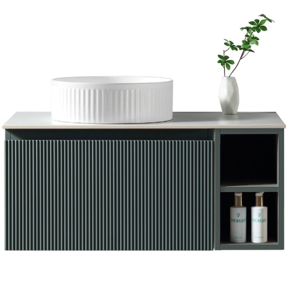 Astini Flauto 800mm Wall Hung Vanity W/ Side Storage & LH Counter Top