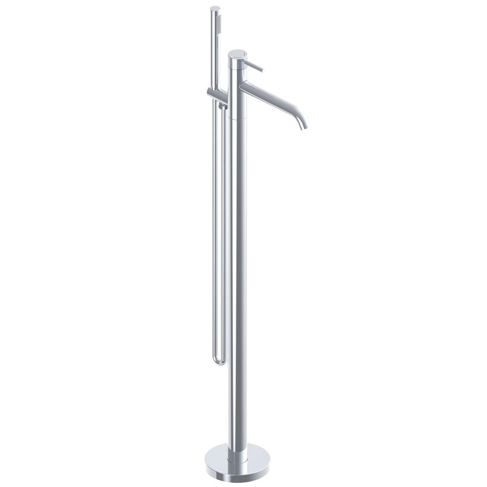 Astini Redondo Chrome Round Freestanding Bath Tap with Shower Mixer