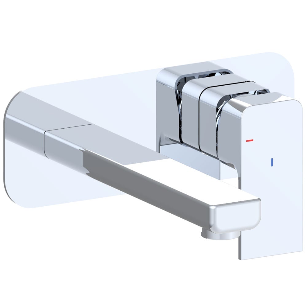 Astini Quadrado Chrome Square Eco Wall Mounted Basin Mixer Tap