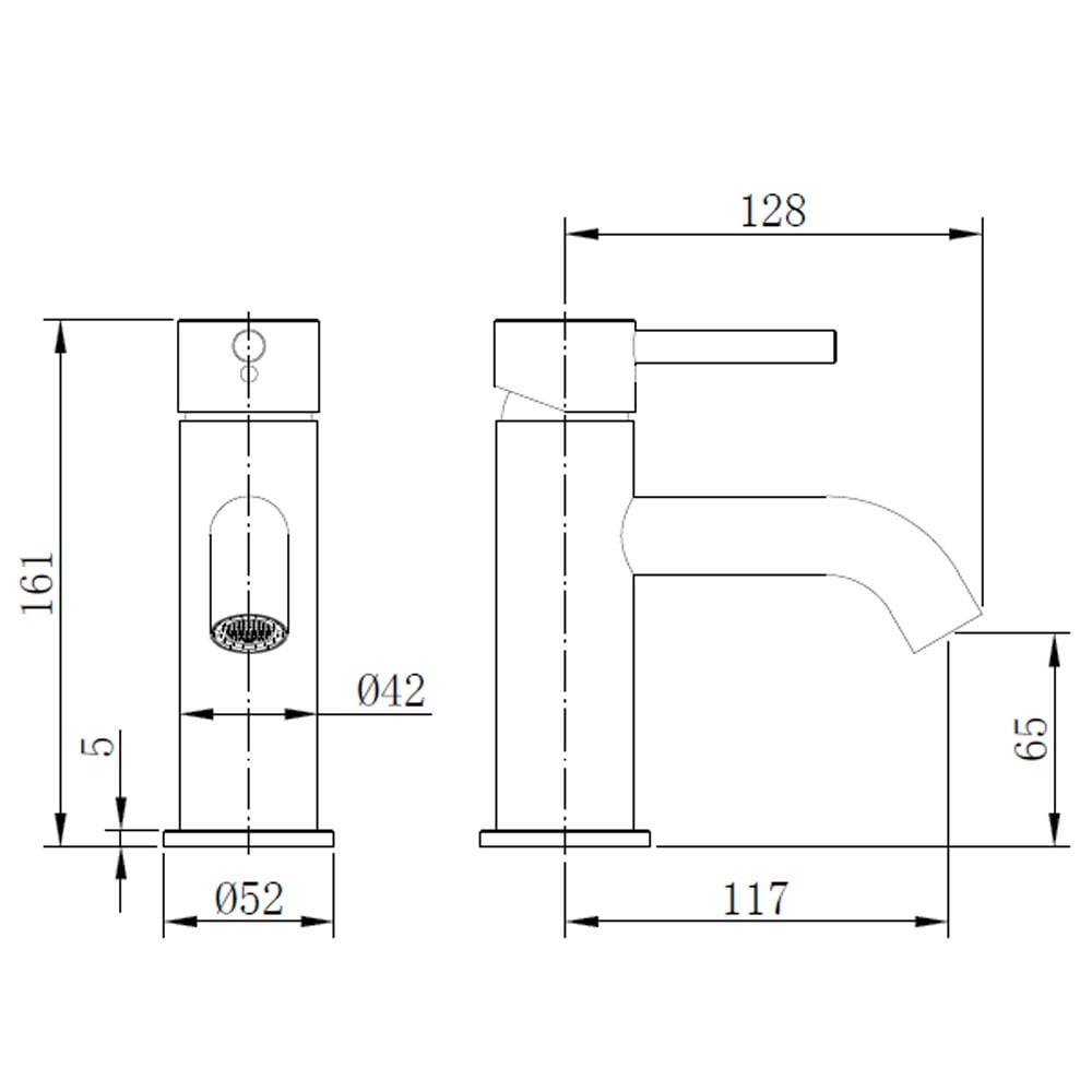 Astini Redondo Matte Black Eco Round Basin Mixer Tap & Waste