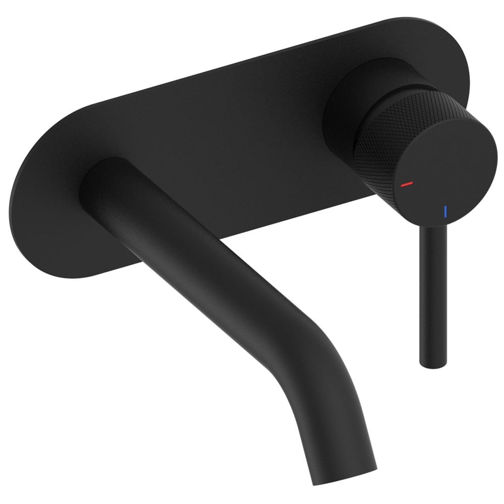 Astini Redondo Matte Black Round Eco Wall Mounted Basin Mixer Tap