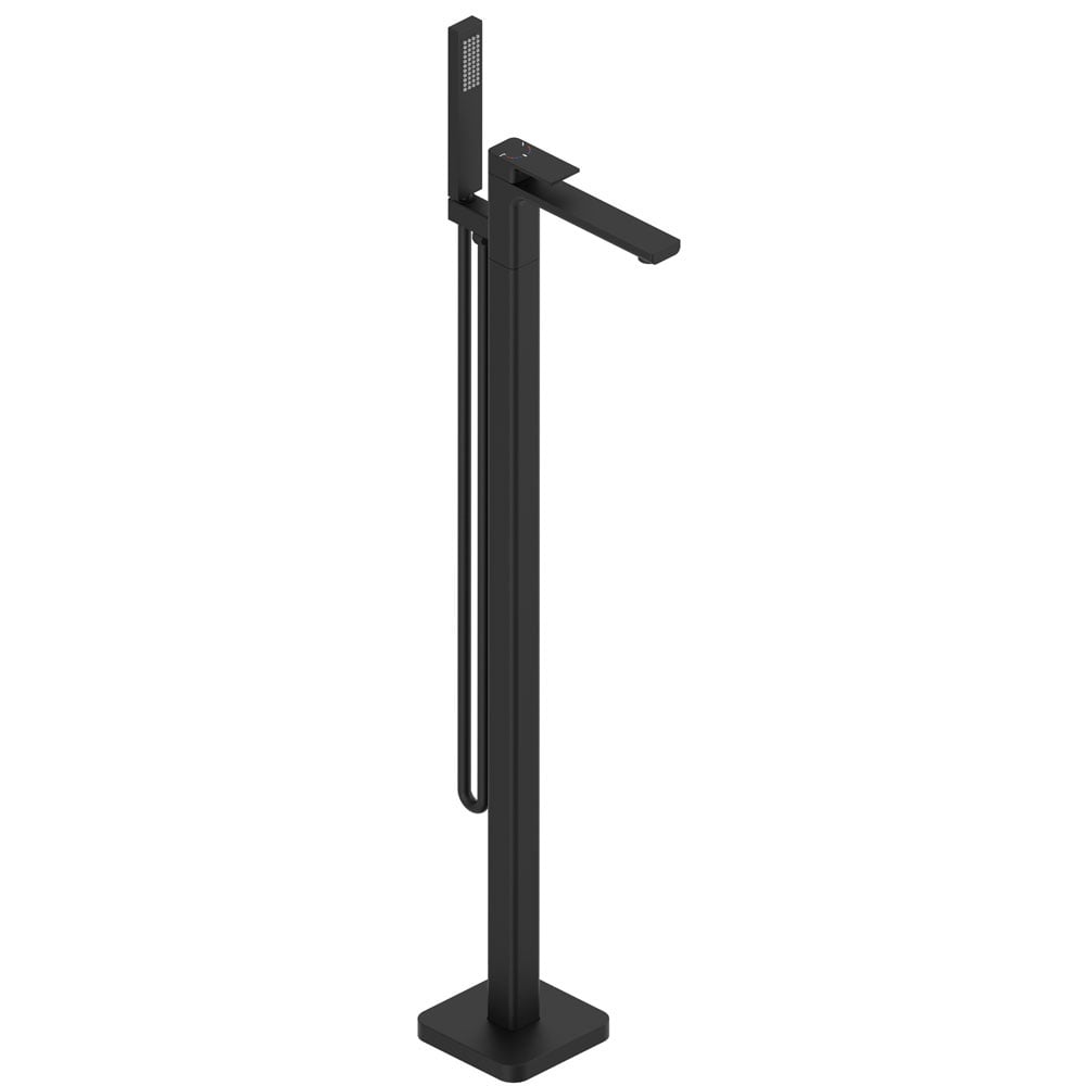 Astini Quadrado Matte Black Square Freestanding Bath Tap & Shower Mixer