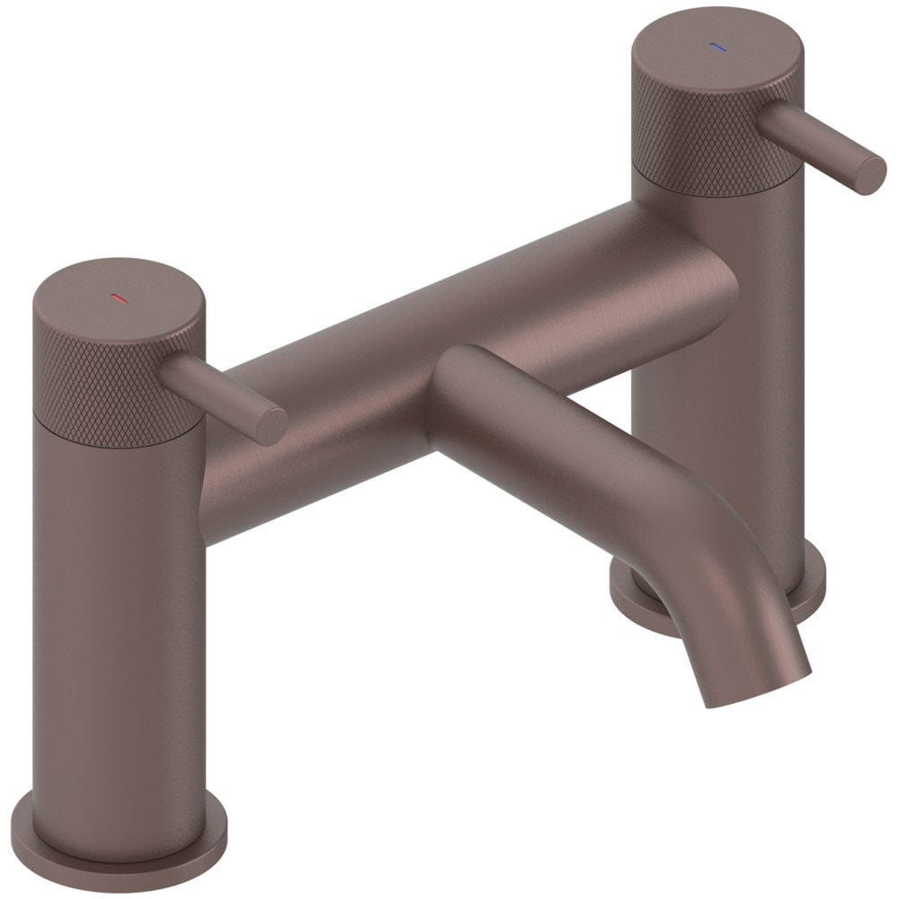 Astini Redondo Brushed Bronze Round Eco Deck Mounted Bath Filler Tap