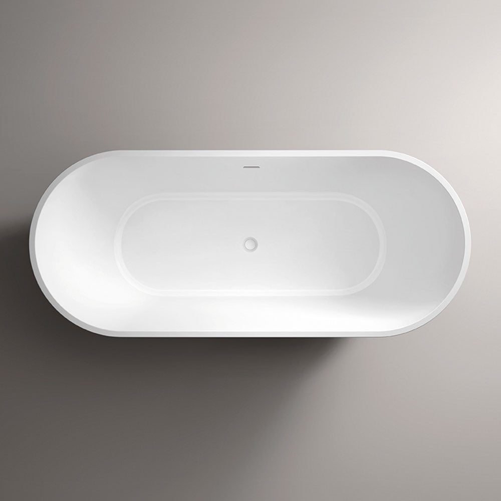 Astini Amalfi Gloss White Freestanding Bath Tub & Waste