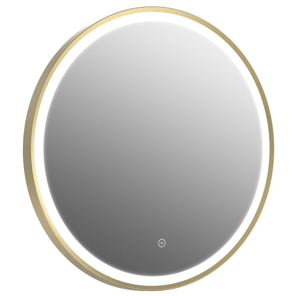 Astini Rosie Brushed Brass 600x39mm Round LED Touch Mirror