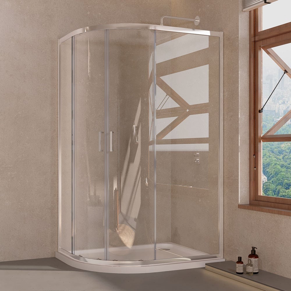 Astini Chrome Profiles 2 Door Quadrant Shower Enclosure 1200x800mm