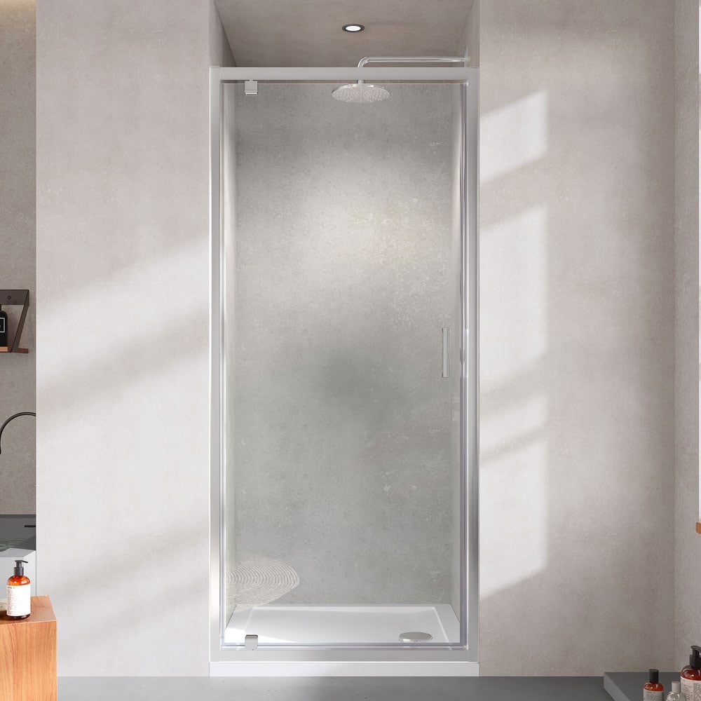 Astini Chrome Profiles Pivot Shower Door 760mm