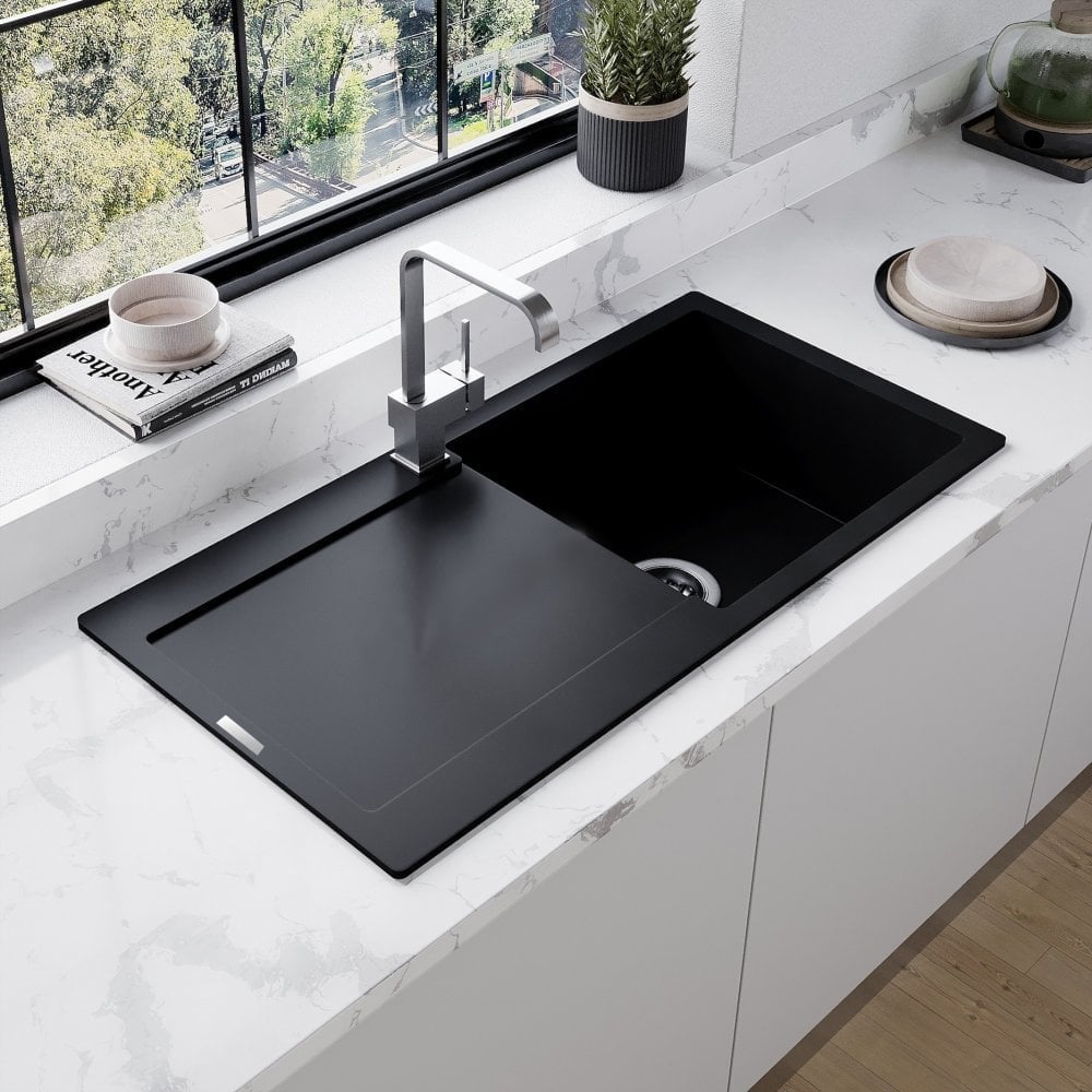 Astini Quadro XL 1.0 Bowl Granite Kitchen Sink & Cosmo 5E Tap Set
