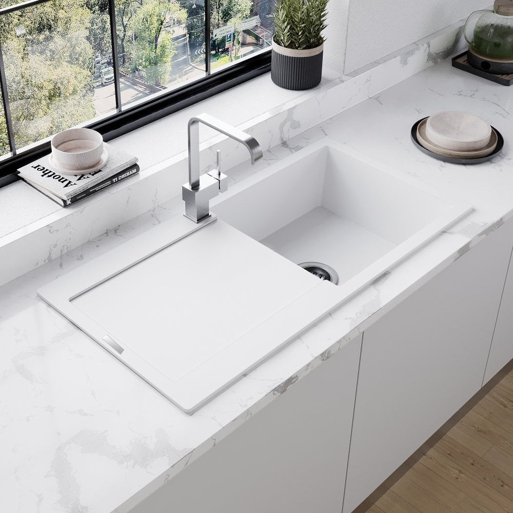 Astini Quadro XL 1.0 Bowl Granite Reversible Kitchen Sink & Waste