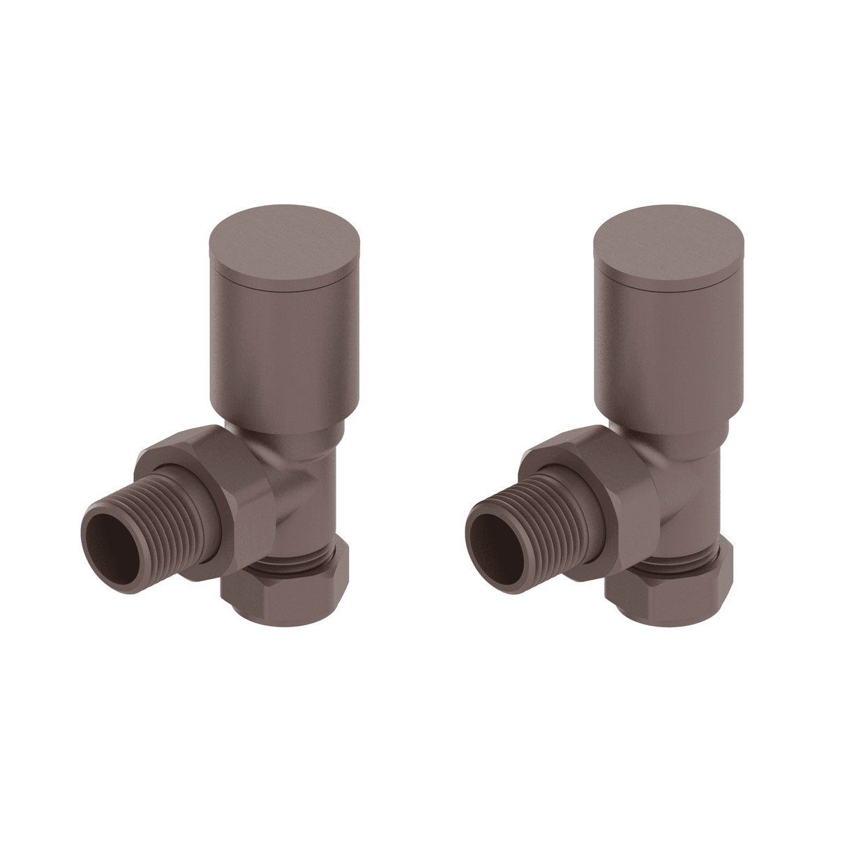 Astini Modern Brushed Bronze Angle Towel Rail Valves - Brushed Bronze