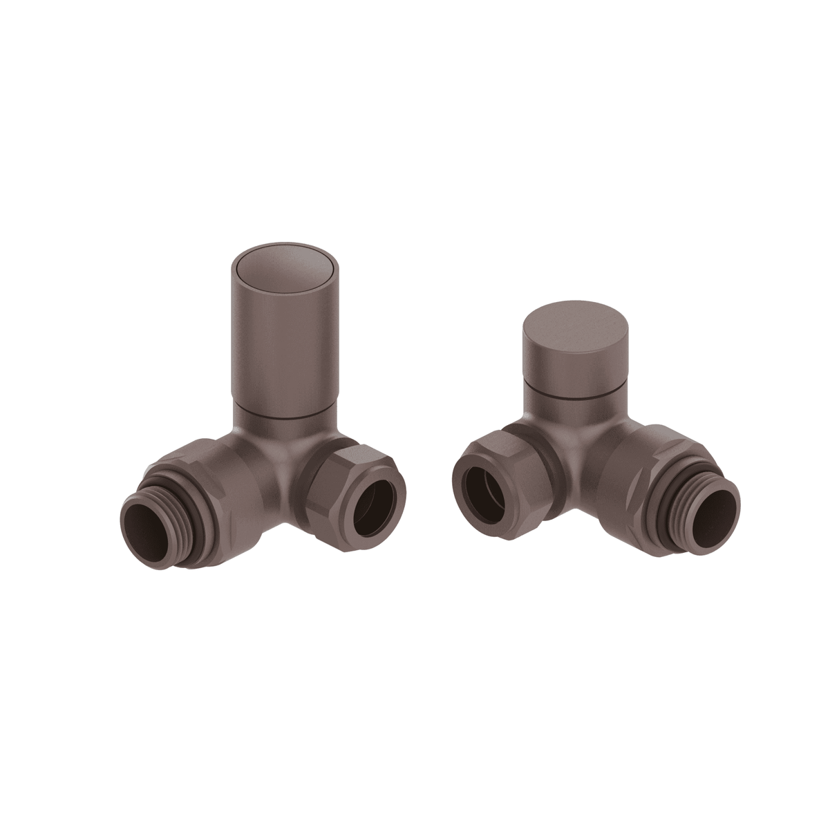 Astini Modern Brushed Bronze Corner Towel Rail Valves