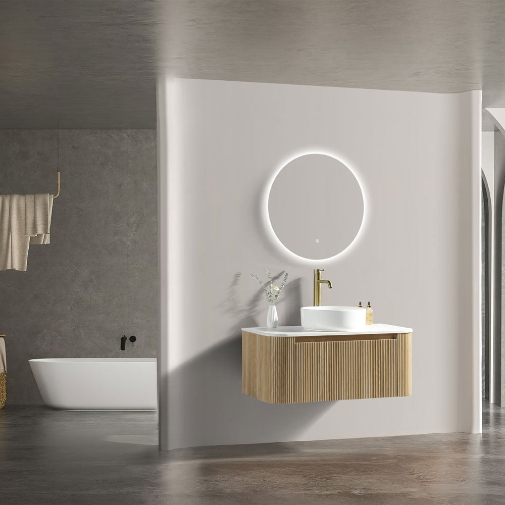 Astini Flauto 870 Curved Corner Wall Hung Vanity Unit & Sintered Stone Counter Top