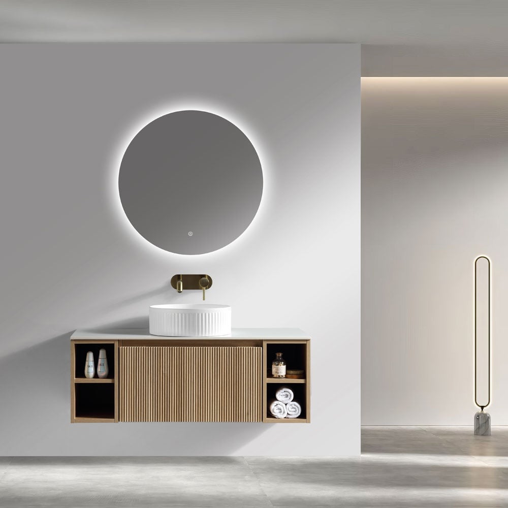 Astini Flauto 1000mm Wall Hung 2 Side Storage Vanity Unit With Counter Top