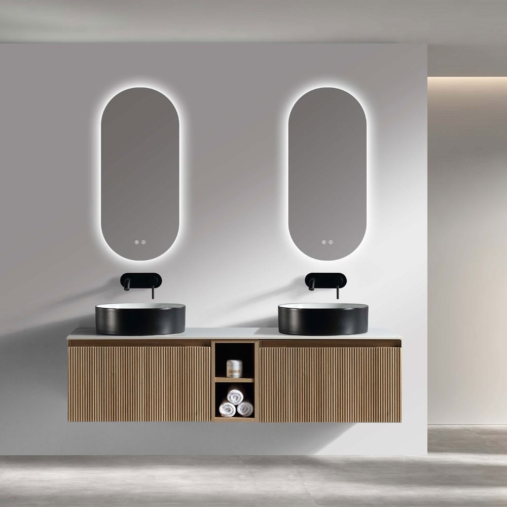 Astini Flauto 1400mm Wall Hung Double Vanity W/ Storage Box & Counter Top