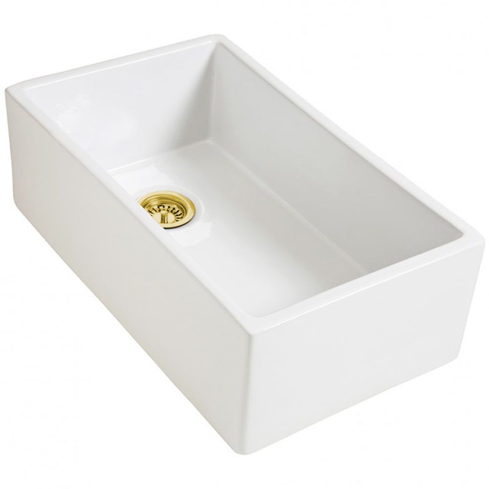 Astini Belgrave 760 1.0 Bowl White Ceramic Kitchen Sink with Waste Options