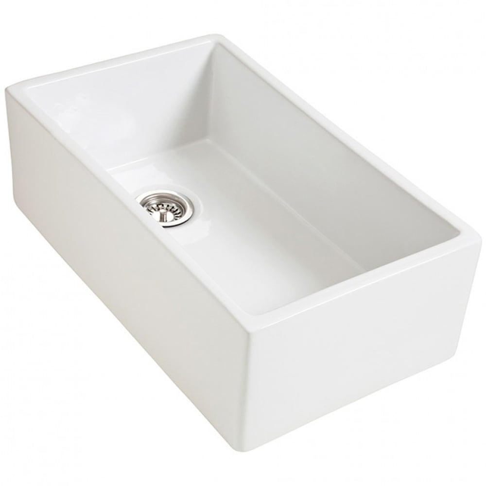 Astini Belgrave 760 1.0 Bowl White Ceramic Kitchen Sink with Waste Options