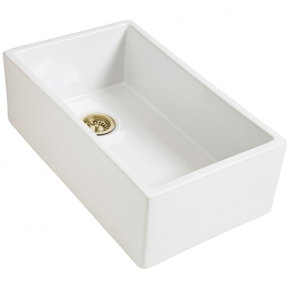 Astini Belgrave 760 1.0 Bowl White Ceramic Kitchen Sink with Waste Options