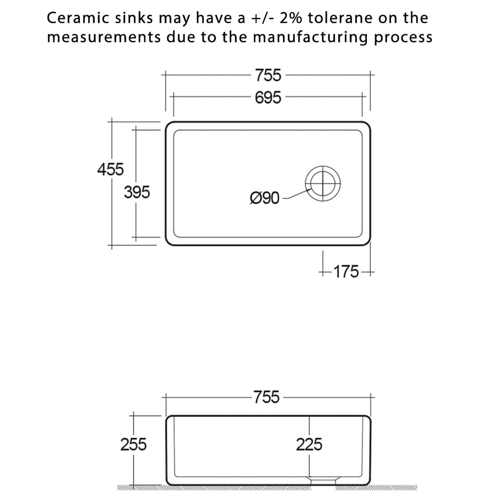 Astini Belgrave 760 1.0 Bowl White Ceramic Kitchen Sink with Waste Options