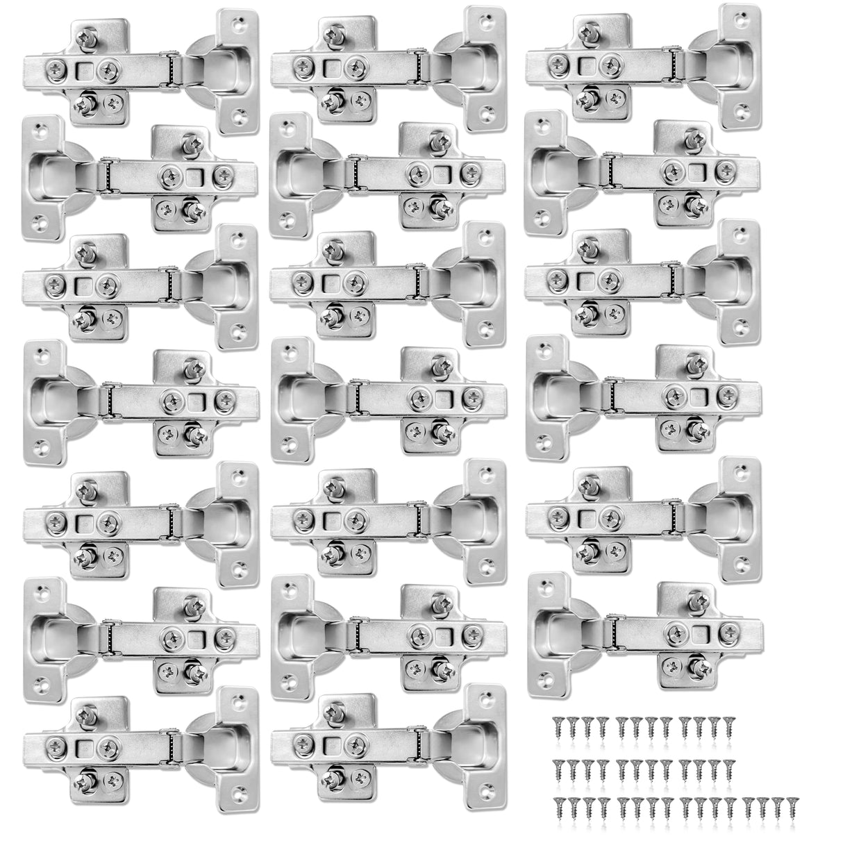 25 PACK 110 Degree Full Overlay Soft Close Kitchen Cabinet Door Hinges Adjustable Inc Backplates