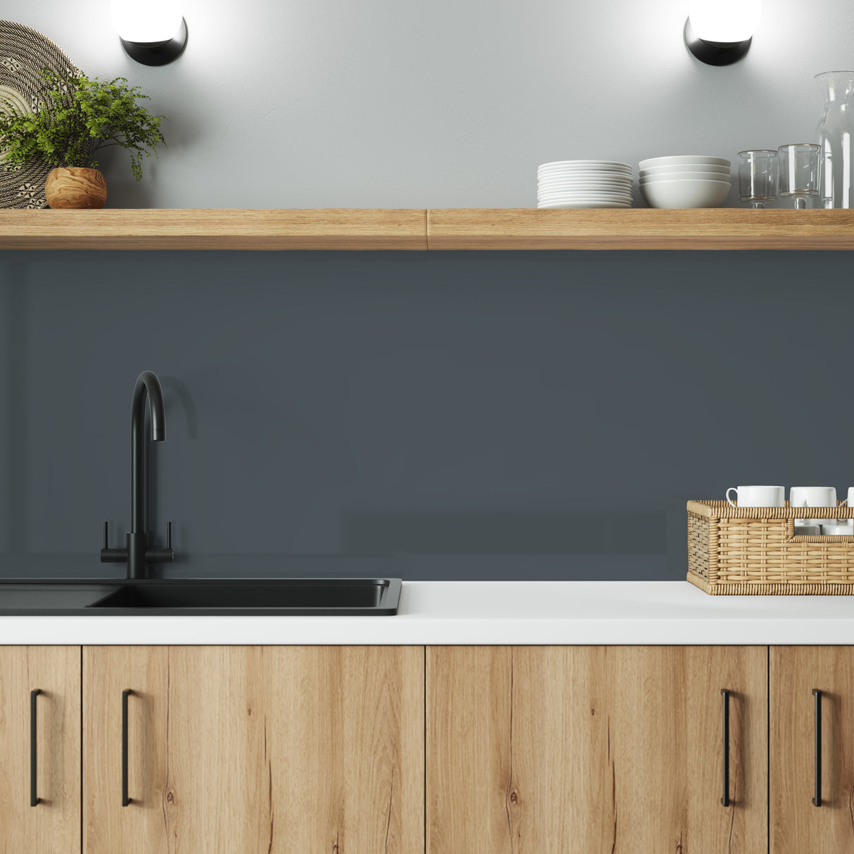 Wilsonart Alloy Malibu Grey/ Storm Blue (Double Sided) Aluminium Feature Kitchen Splashback