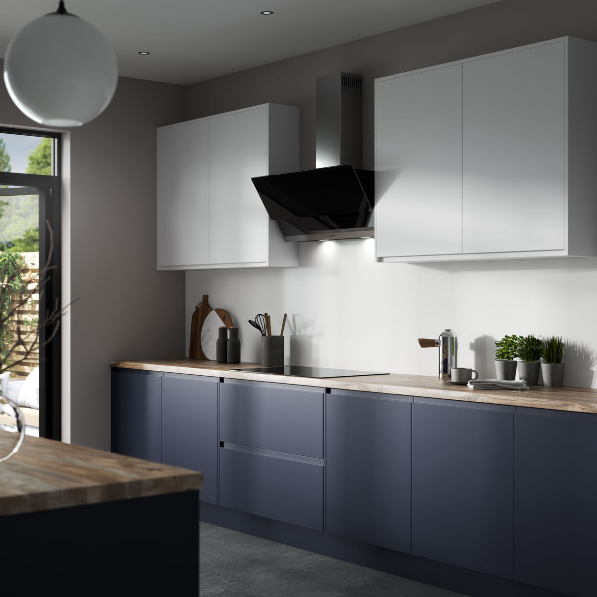 Wilsonart Alloy Glacier White/ Neptune Blue (Double Sided) Aluminium Feature Kitchen Splashback
