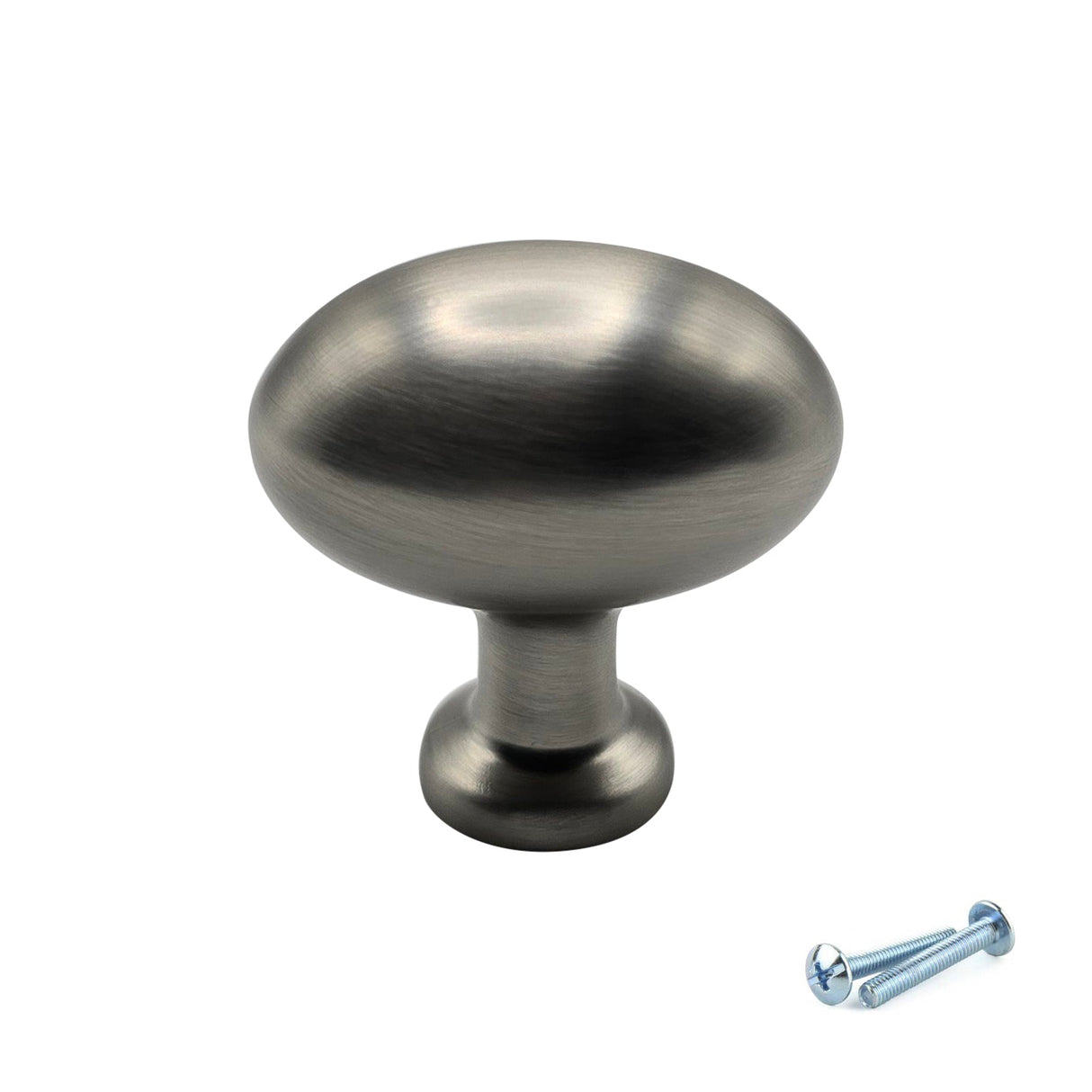 M4TEC Brushed Nickel Oval Knob Handle – VG8 Series (36mm Cabinet, Drawer & Cupboard Knob)