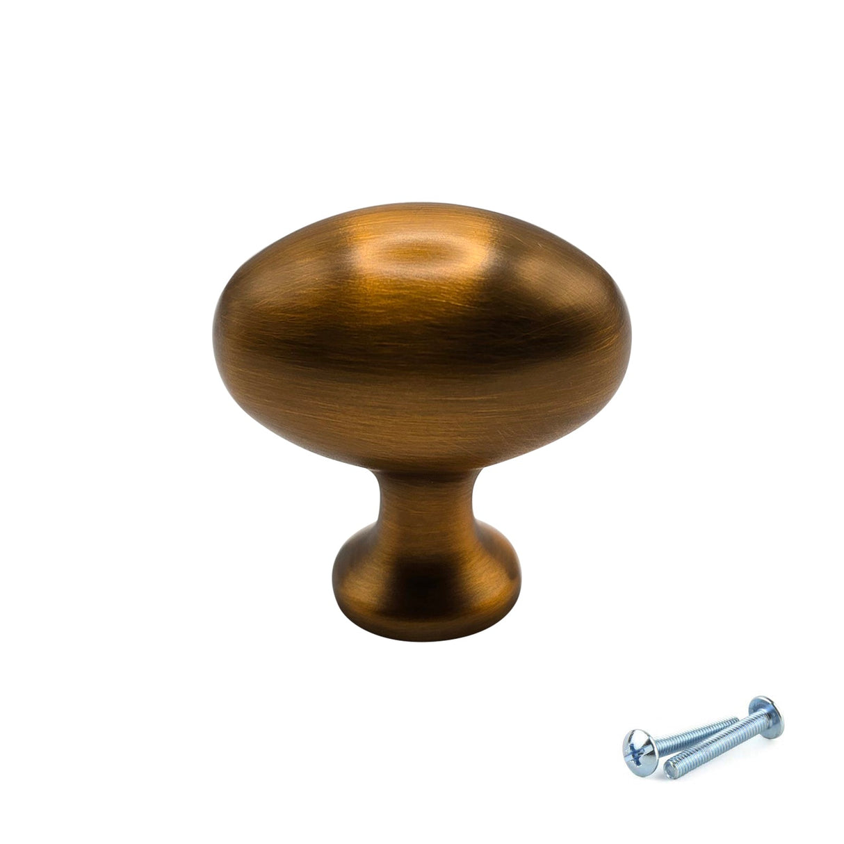M4TEC Aged Brass Oval Knob Handle β VG8 Series (36mm Cabinet, Drawer & Cupboard Knob)