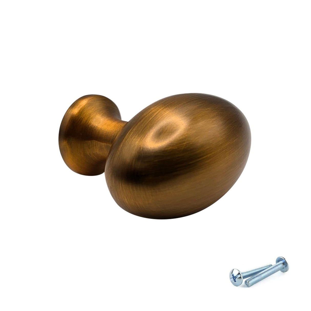 M4TEC Aged Brass Oval Knob Handle β VG8 Series (36mm Cabinet, Drawer & Cupboard Knob)