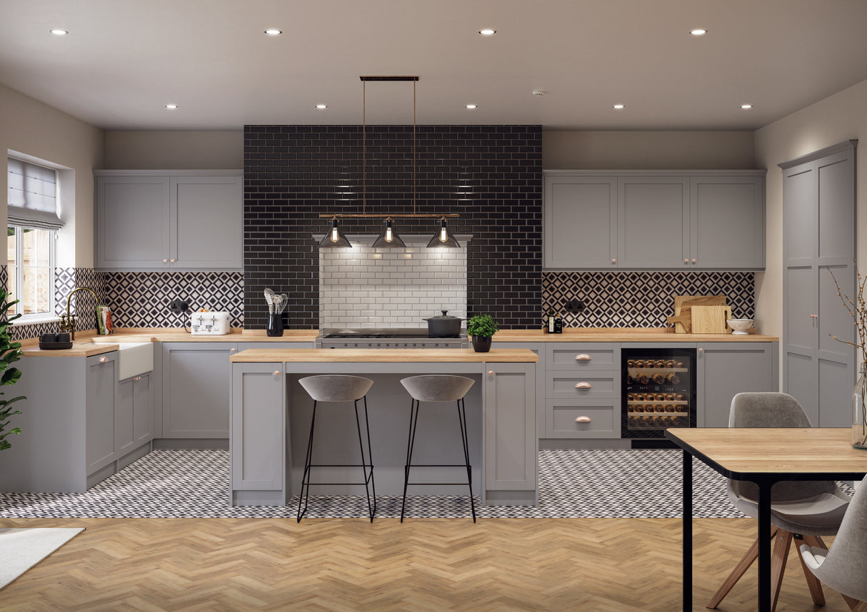 Balmoral Wood Grain 'Skinny' Shaker Dove Grey Ash- Replacement Kitchen Doors (495mm High)