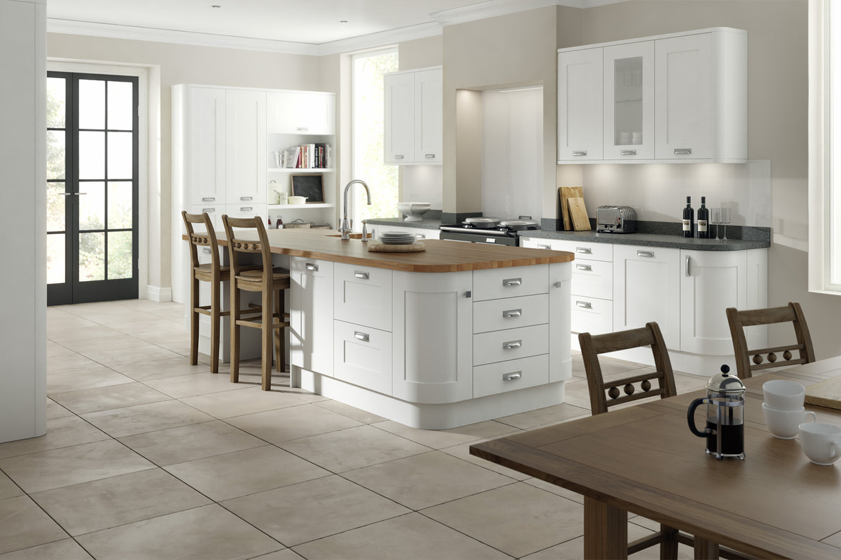 Boston Supermatt Shaker White- Replacement Kitchen Doors (495mm High)