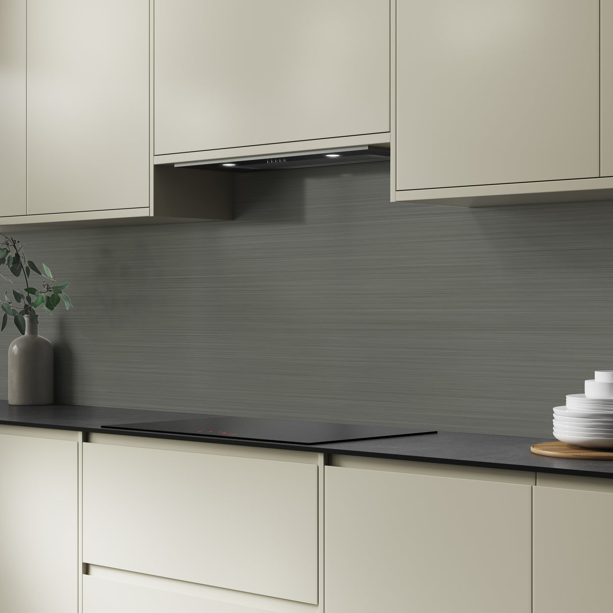 Bushboard Alloy Brushed Titanium Aluminium Feature Kitchen Splashback