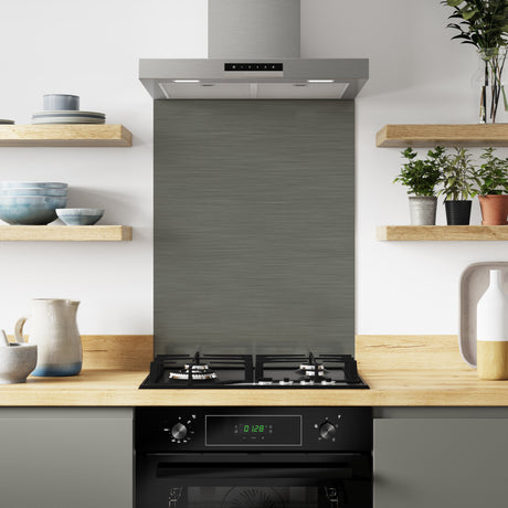 Bushboard Alloy Brushed Titanium Aluminium Feature Kitchen Splashback
