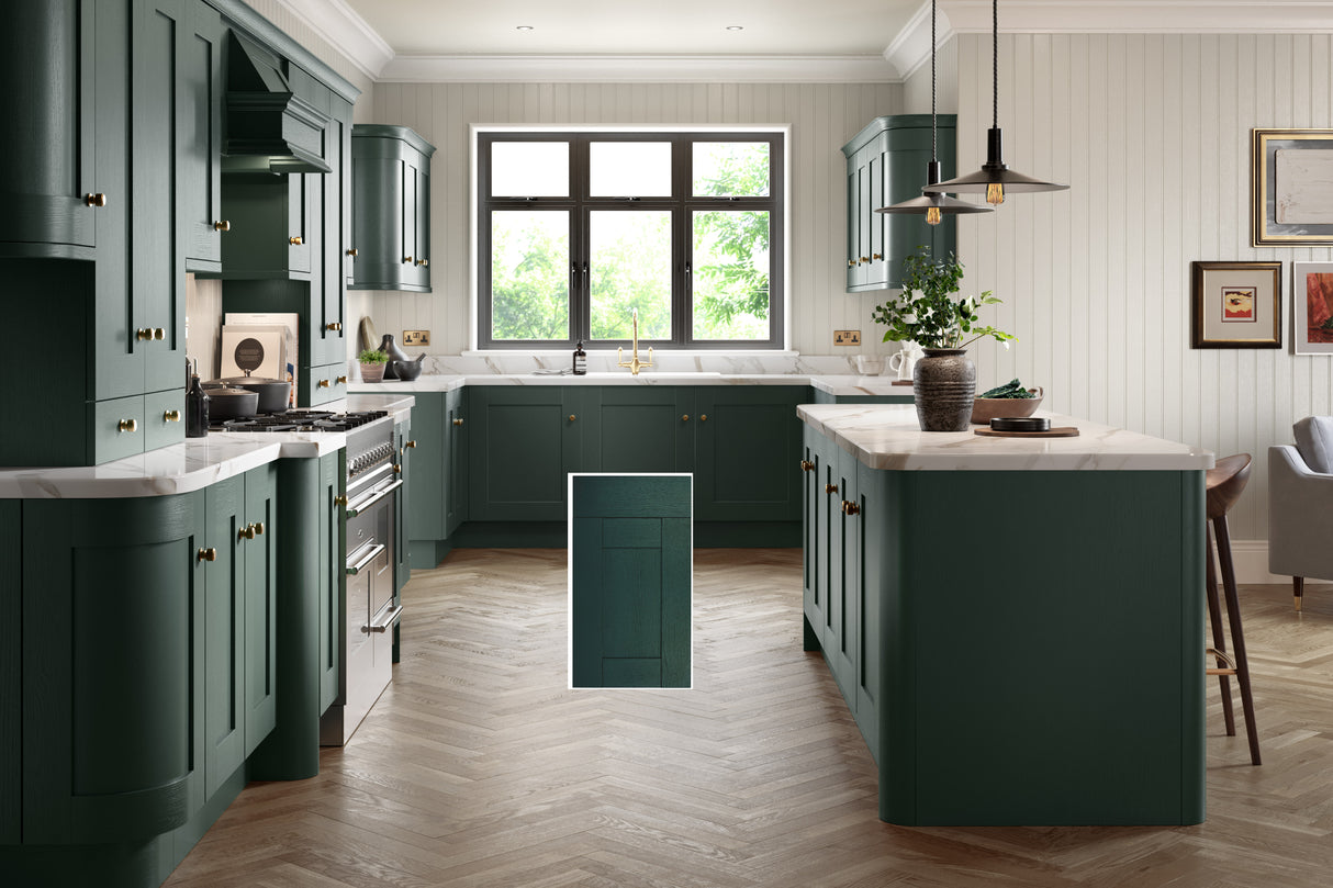 Buckingham Wood Grain Shaker Fir Green- Replacement Kitchen Doors (645mm High)
