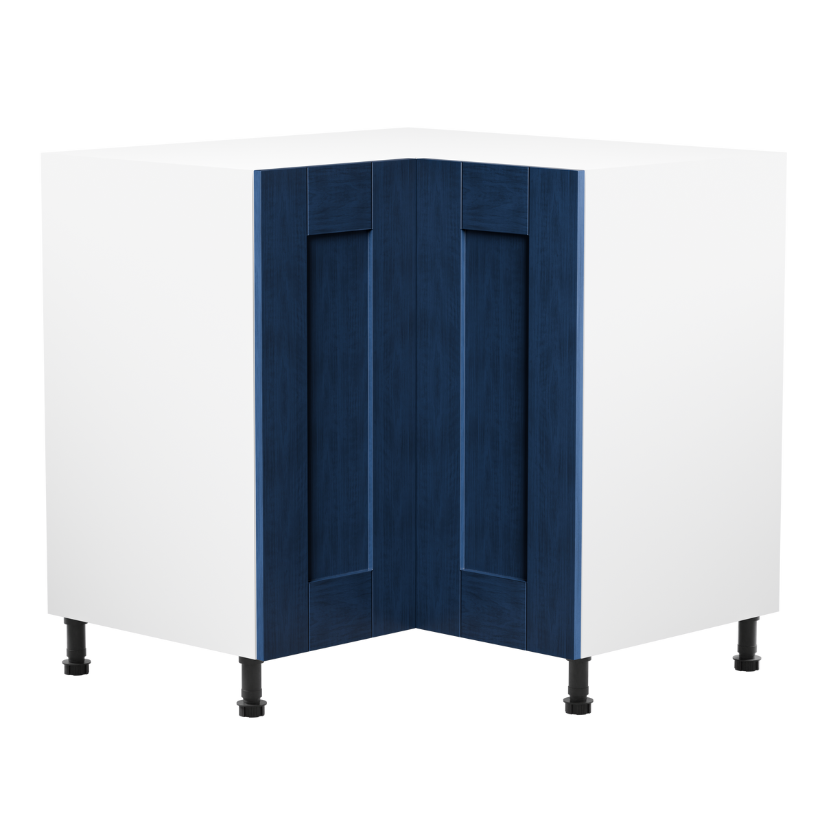 Buckingham Navy Blue Ash Shaker 900mm L Shaped Corner Kitchen Base Unit