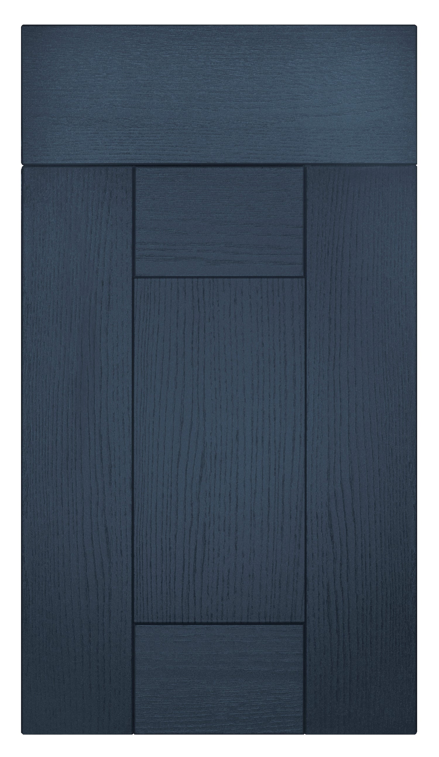 Buckingham Wood Grain Shaker Navy Blue- Replacement Kitchen Doors (1965mm High 3 Panel)
