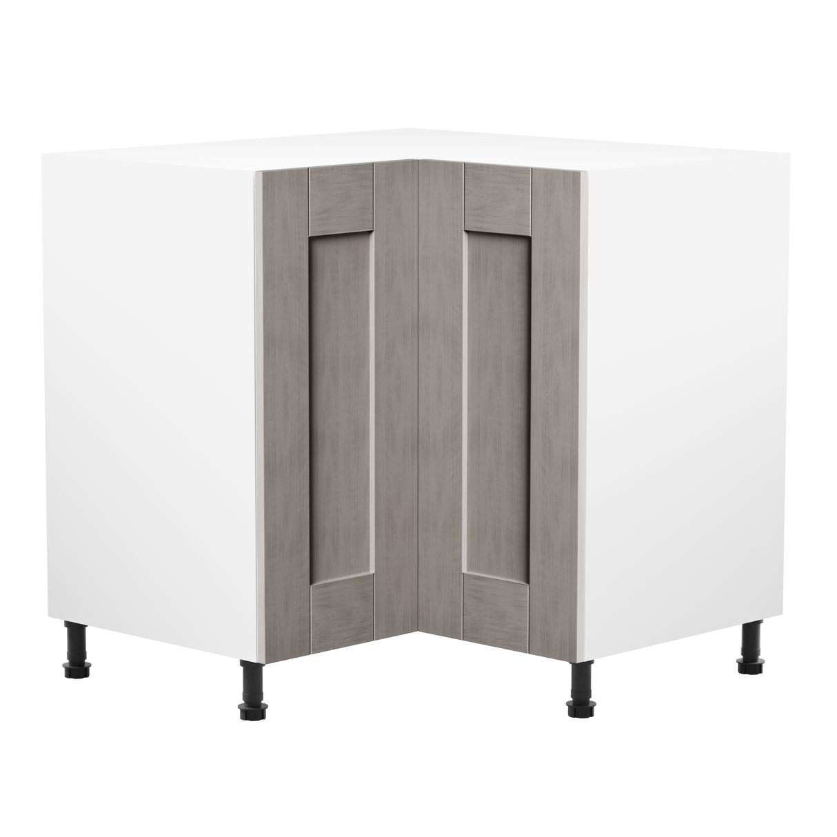 Buckingham Stone Grey Ash Shaker 900mm L Shaped Corner Kitchen Base Unit