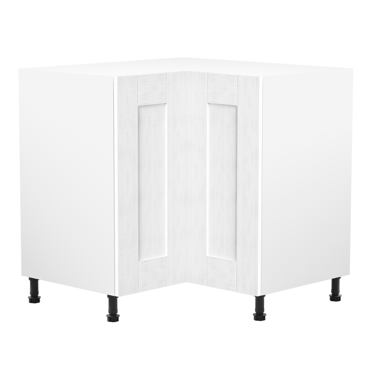 Buckingham White Ash Shaker 900mm L Shaped Corner Kitchen Base Unit