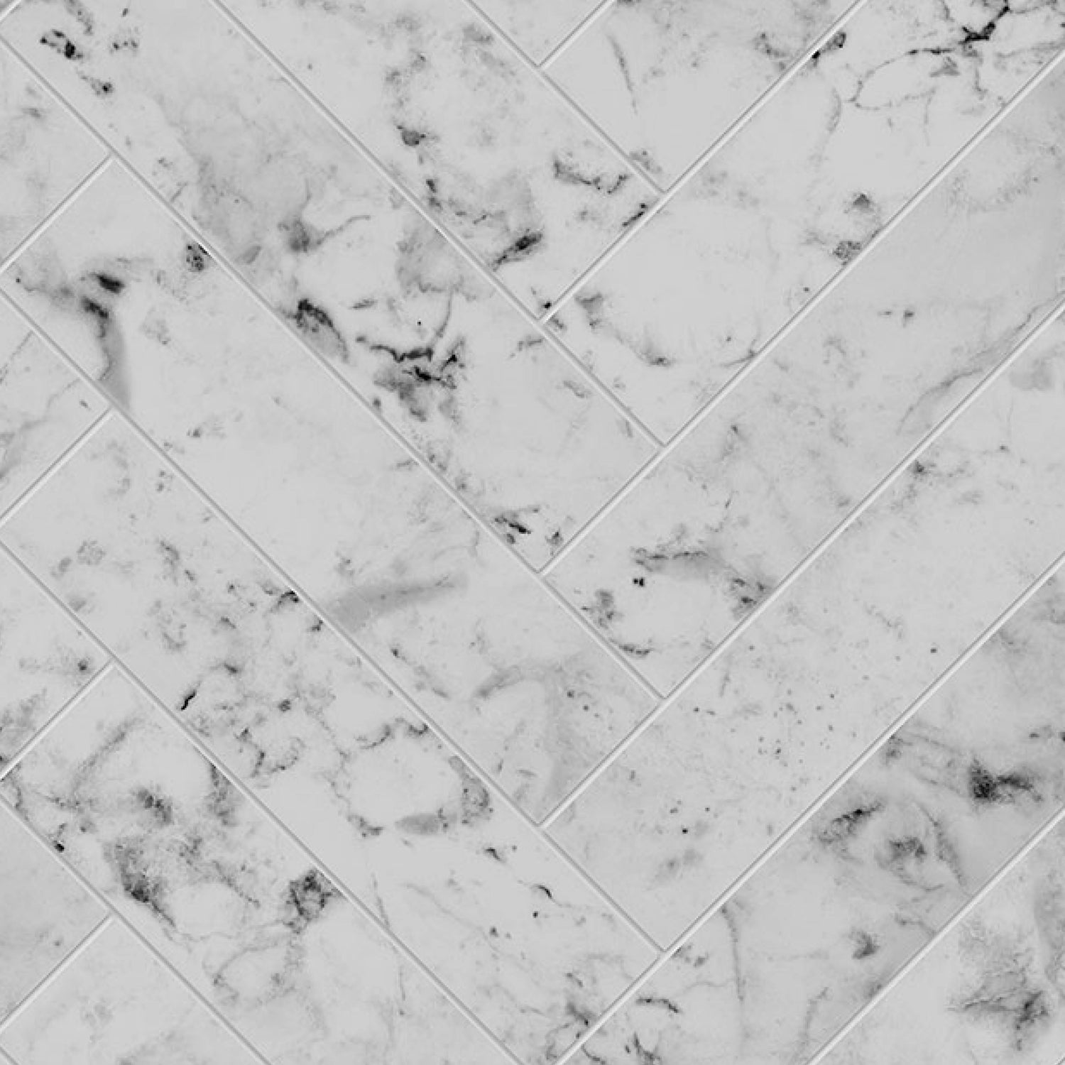Bushboard Alloy Carrara Marble Herringbone Aluminium Feature Kitchen Splashback
