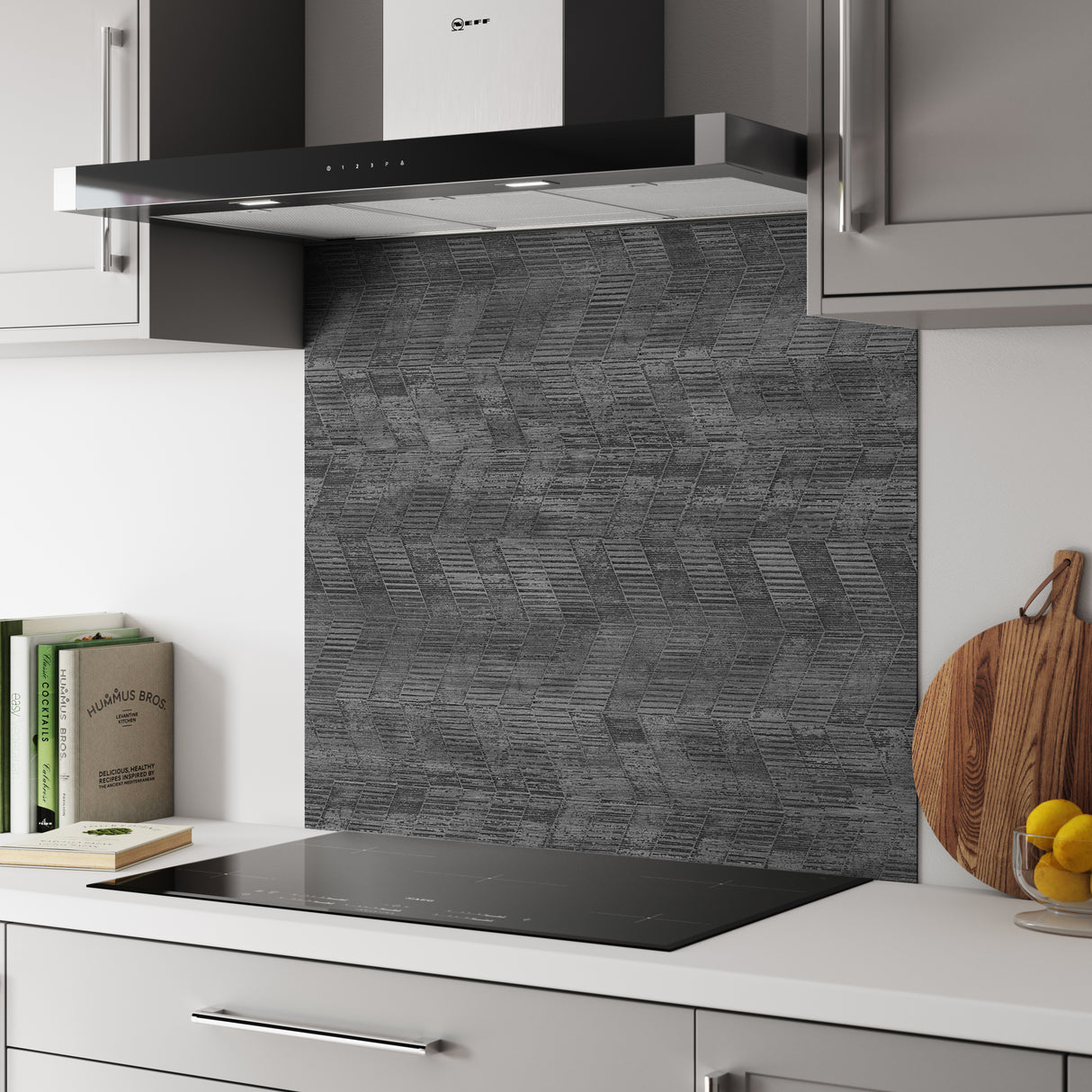 Bushboard Alloy Concrete Chevron Aluminium Feature Kitchen Splashback