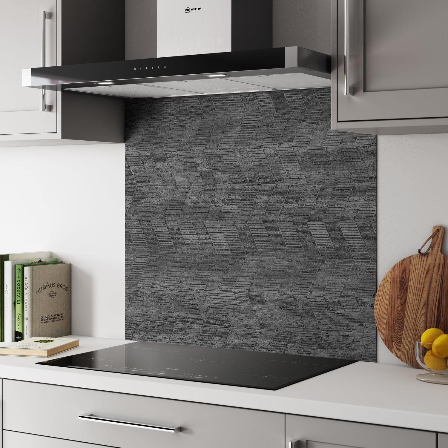 Bushboard Alloy Concrete Chevron Aluminium Feature Kitchen Splashback