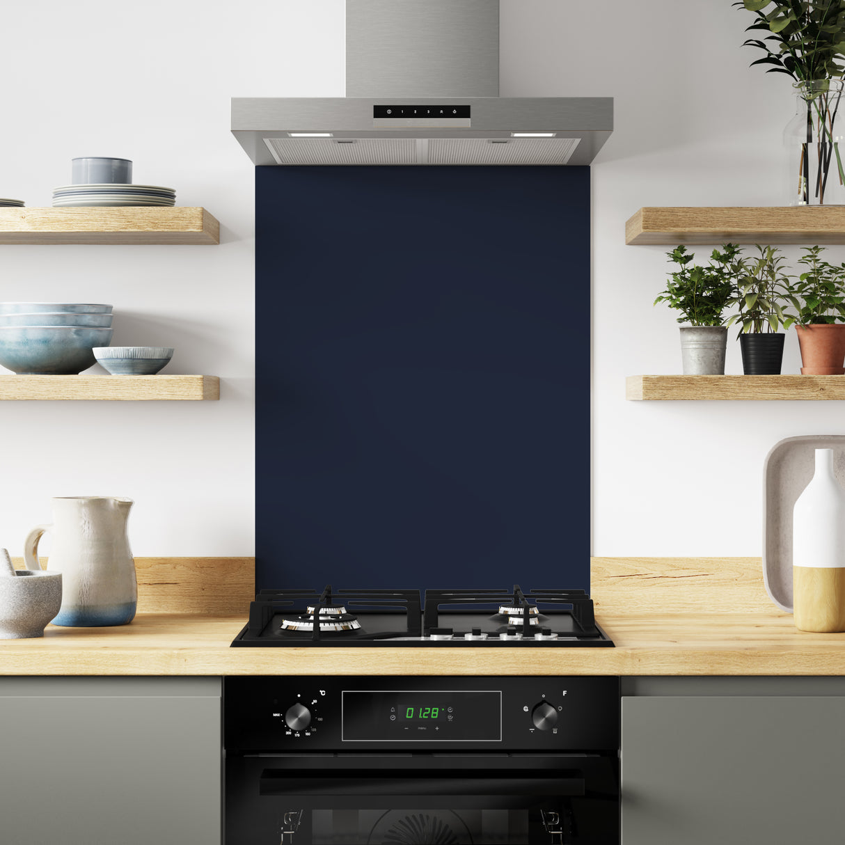 Bushboard Alloy Deep Sea Blue Aluminium Feature Kitchen Splashback