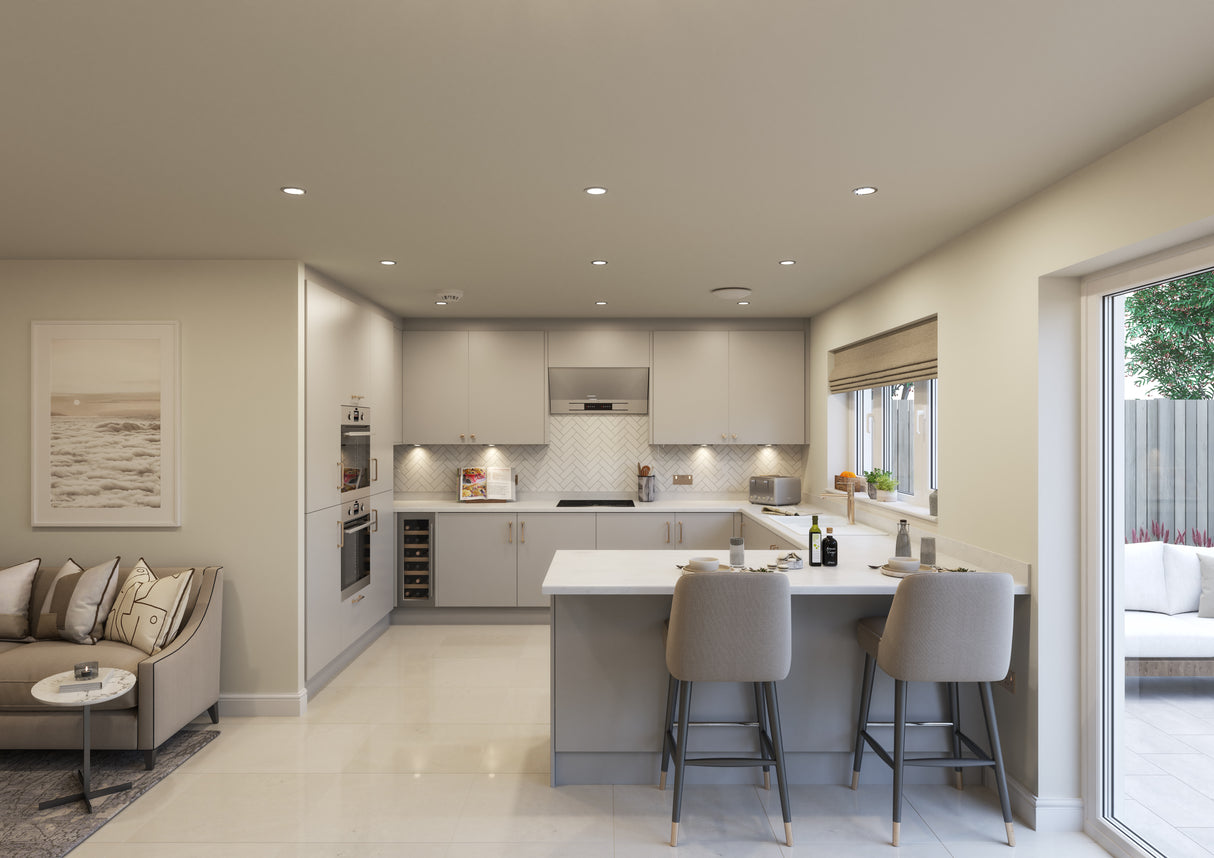 Fenton Painted (Laser Edged) Slab Dove Grey- Replacement Kitchen Doors (1245mm High)