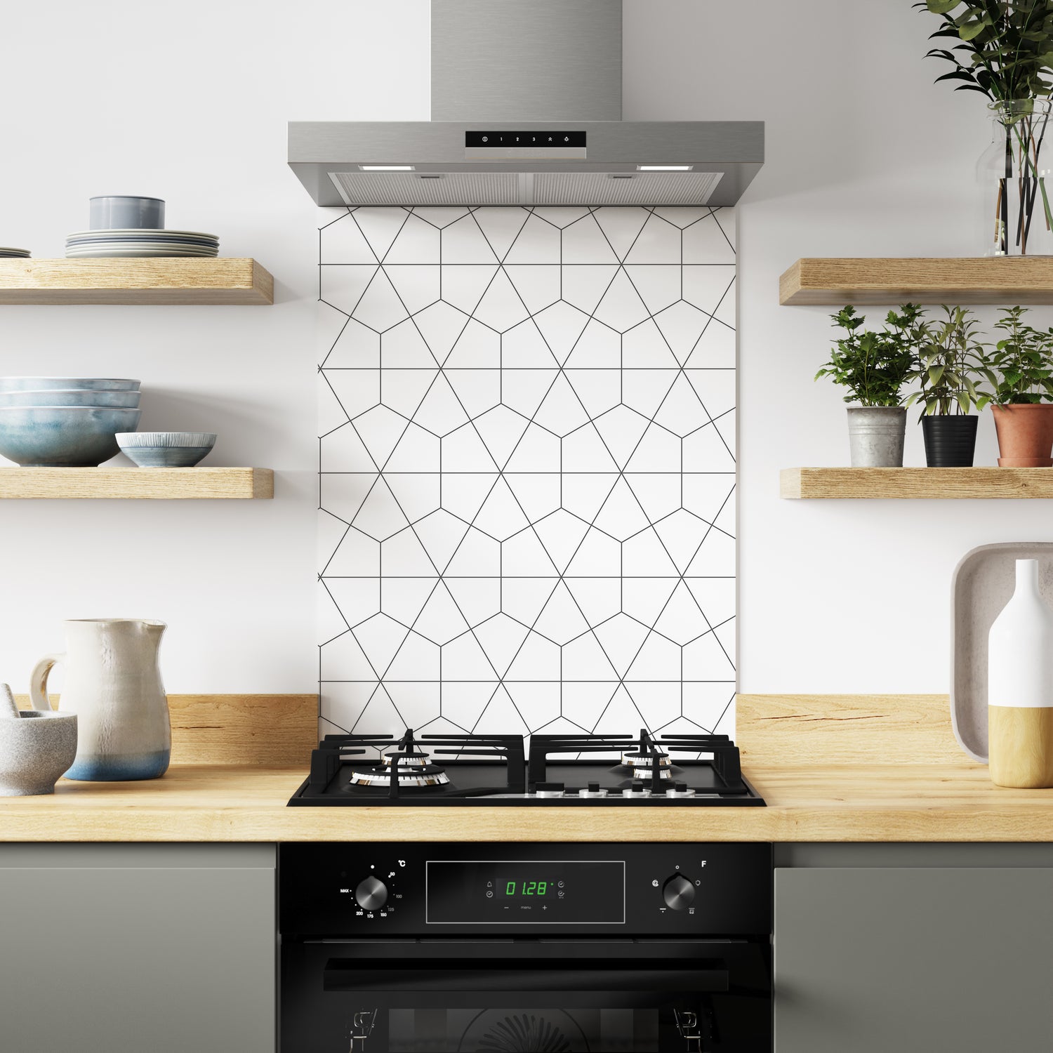 Bushboard Alloy Geometry Aluminium Feature Kitchen Splashback