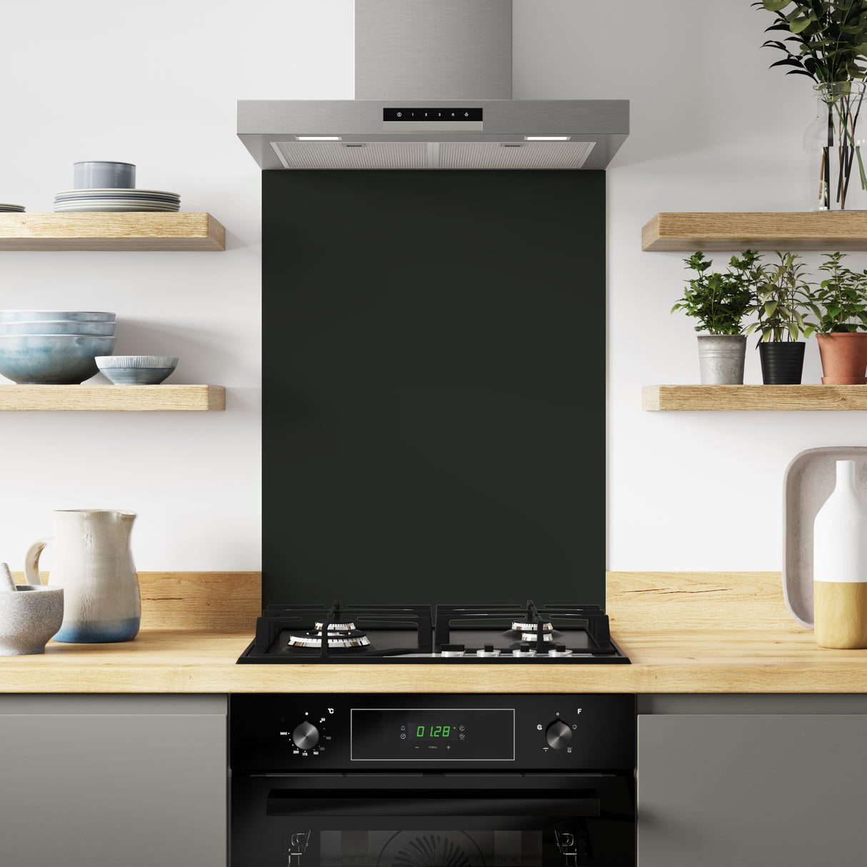 Bushboard Alloy Hadrian Green Aluminium Feature Kitchen Splashback