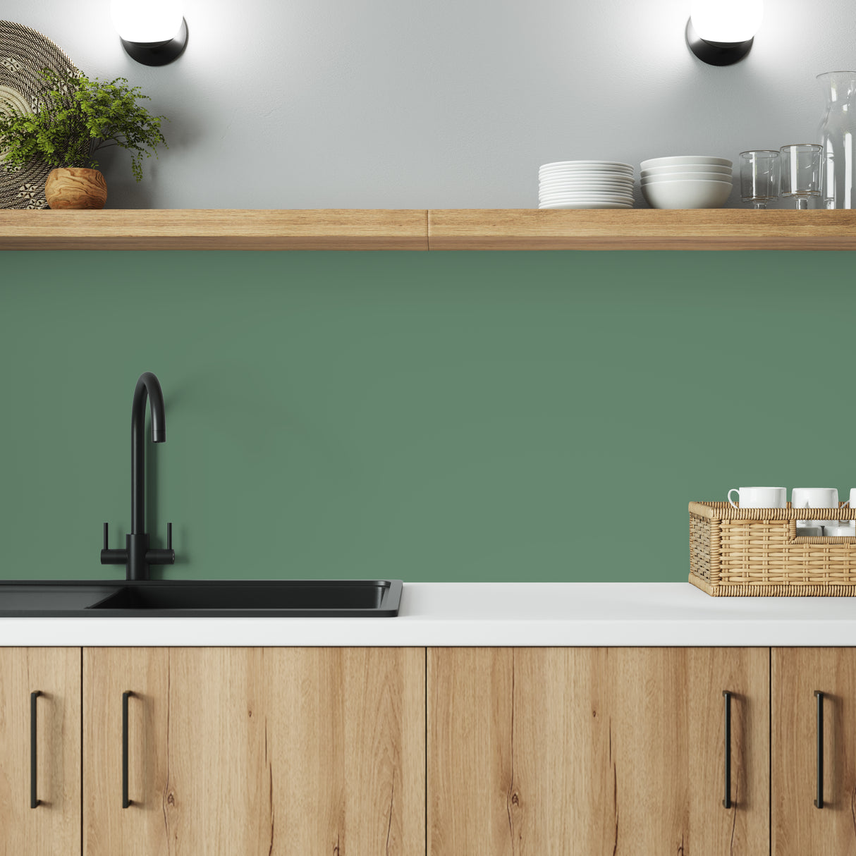 Bushboard Alloy Seafoam Green Aluminium Feature Kitchen Splashback