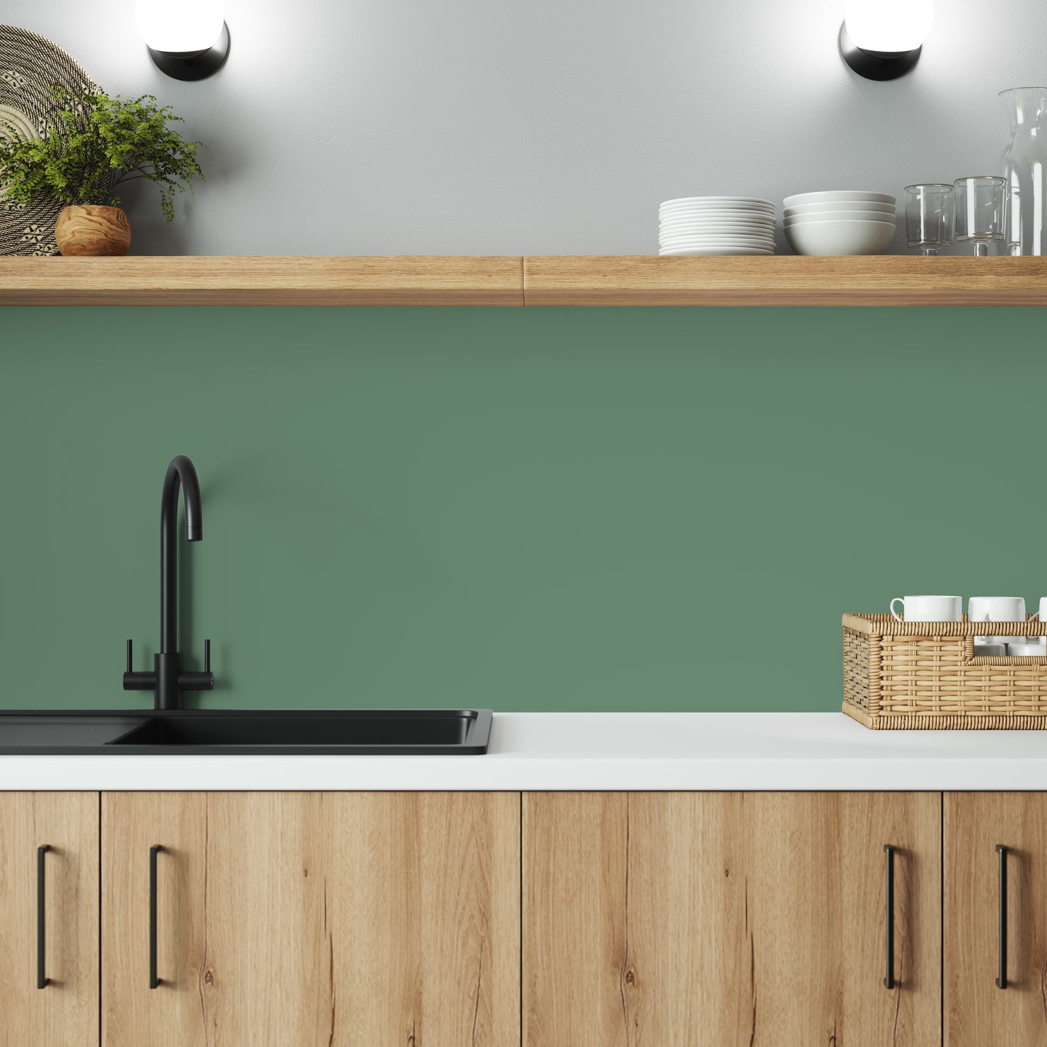 Bushboard Alloy Seafoam Green Aluminium Feature Kitchen Splashback