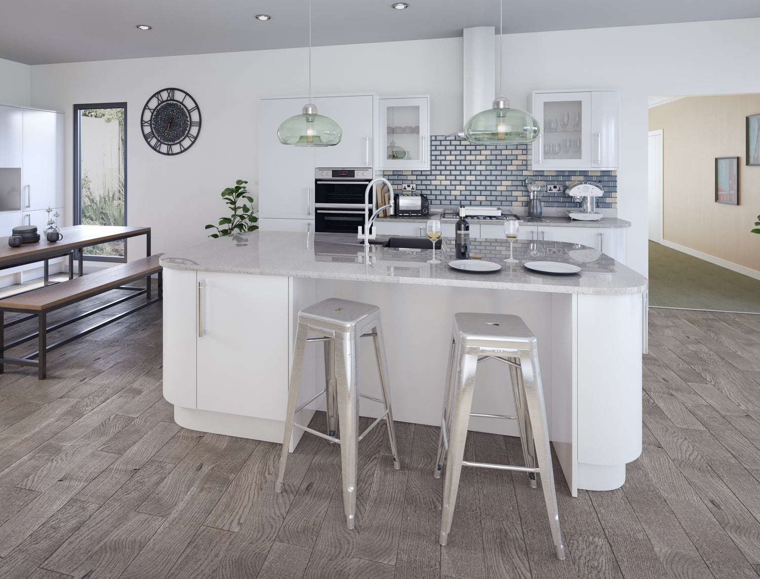 Vogue Slab White Gloss- Replacement Kitchen Doors (895mm High)