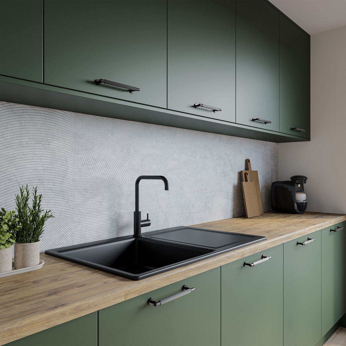 Wilsonart Alloy Marble Arc Grey Aluminium Feature Kitchen Splashback