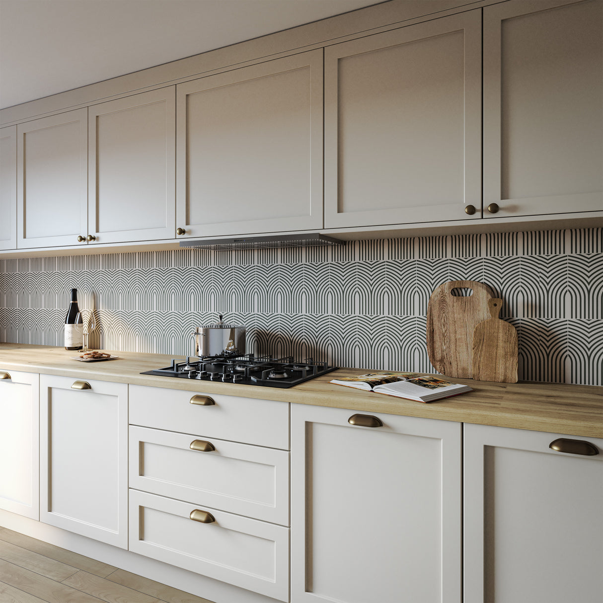 Wilsonart Alloy Arches Moss Aluminium Feature Kitchen Splashback