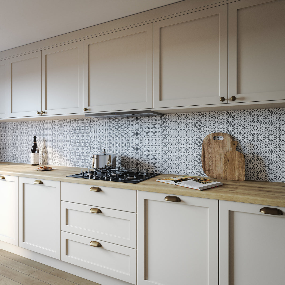 Wilsonart Alloy Florence Tile Aluminium Feature Kitchen Splashback